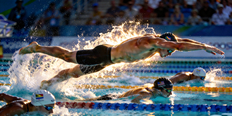 游泳运动员比赛瞬间 - 世锦赛自由泳决赛